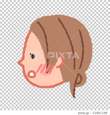 赤面する女性の顔　横 31801199