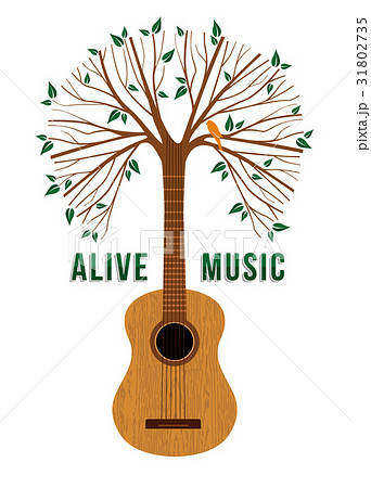 Guitar tree live music quote concept illustration 31802735