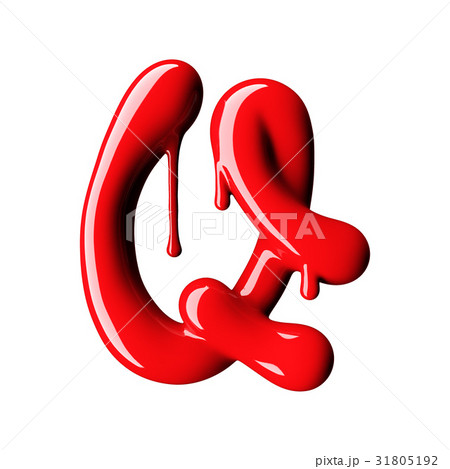 Glossy red letter Q uppercase. 3D rendering 31805192