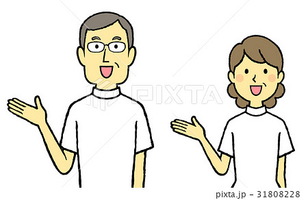 白衣の中年男女 看護師 案内 白衣の中年男女 看護師 案内 31808228