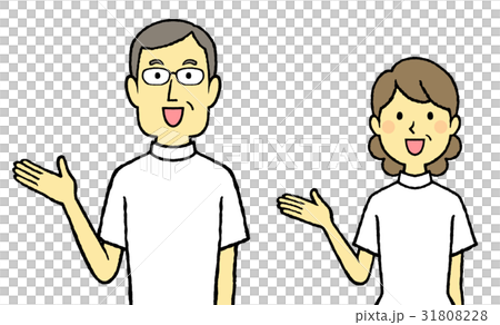 白衣の中年男女 看護師 案内 白衣の中年男女 看護師 案内 31808228