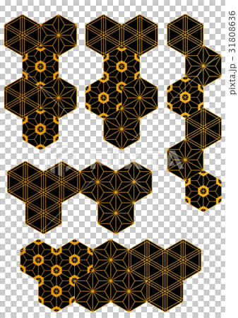 Sakura _ sesame _ hemp leaf pattern (background material) 31808636