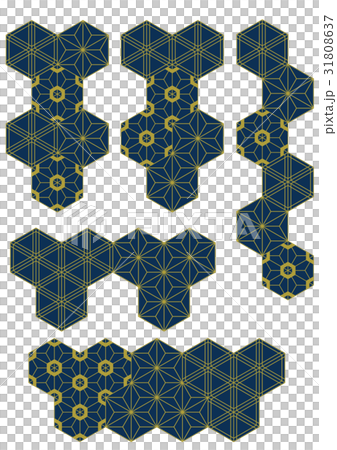 Sakura _ sesame _ hemp leaf pattern (background material) 31808637