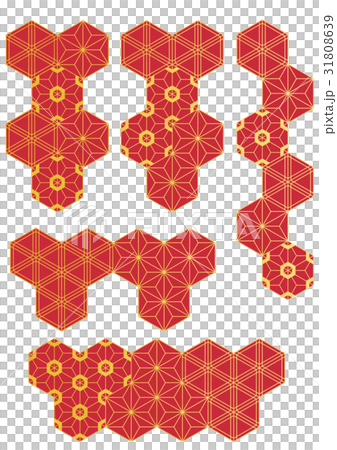 櫻花_芝麻_大麻葉圖案（背景材料） 31808639