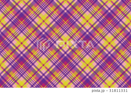 Yellow pink check madras seamless fabric texture 31811331