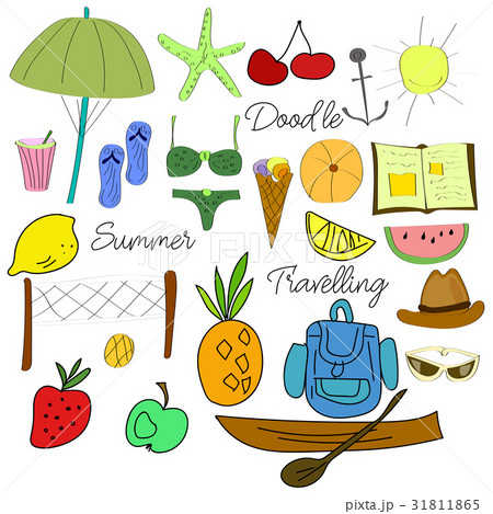 Vector set of summer travelling doodles.  Vector set of summer travelling doodles.  31811865
