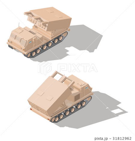 Multiple launch rocket system isometric icon set Multiple launch rocket system isometric icon set 31812962