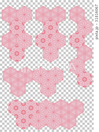 Sakura _ sesame _ hemp leaf pattern (background material) 31816067