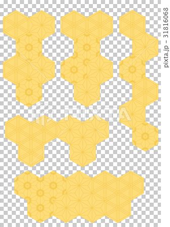 Sakura _ sesame _ hemp leaf pattern (background material) 31816068