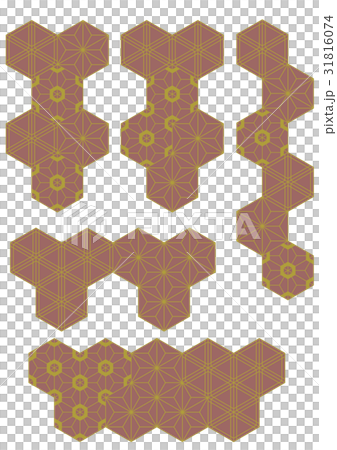 さくら_胡麻_麻の葉_文様（背景素材） 31816074