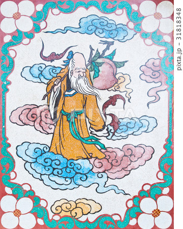 Art Chinese style painting on the wall in temple Art Chinese style painting on the wall in temple 31818348