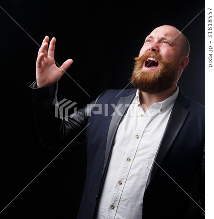 Man with ginger mustache sings Man with ginger mustache sings 31818557