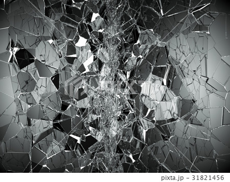 Pieces of Broken or Shattered glass on white 31821456