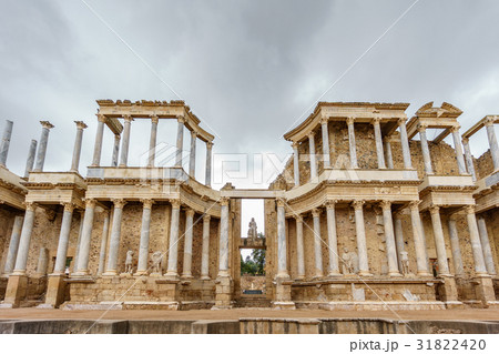 The Roman Theatre proscenium in Merida, front view 31822420