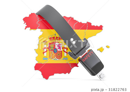 Spanish map with safety belt. Security and protect 31822763