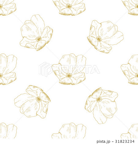 Golden sketch briar decor seamless pattern 31823234