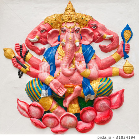 Indian or Hindu ganesha God Name Trimukha Ganapati 31824194