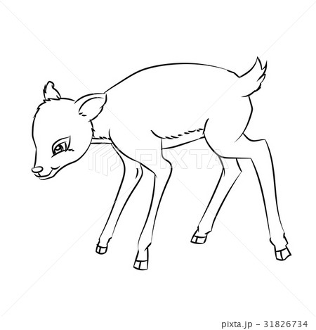 Deer Rat Cartoon - Line Drawn Vector 31826734
