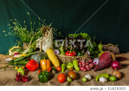 still life  Vegetables, Herbs and Fruit. 31829305