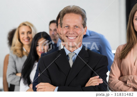 Successful Businessman Boss Over Businesspeople Successful Businessman Boss Over Businesspeople 31831482