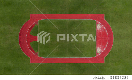 aerial view of football soccer field 31832285