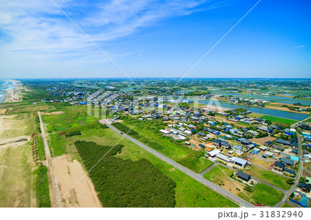 匝瑳市の野手浜海岸付近を空撮 31832940