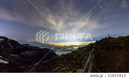 蔵王のお釜からの夜景 31835914