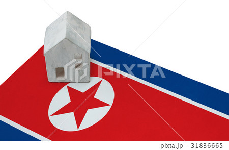 Small house on a flag - North Korea 31836665