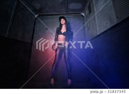 Beautiful young woman in the old elevator Beautiful young woman in the old elevator 31837345