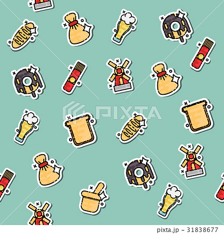Colored Wheat concept icons pattern Colored Wheat concept icons pattern 31838677