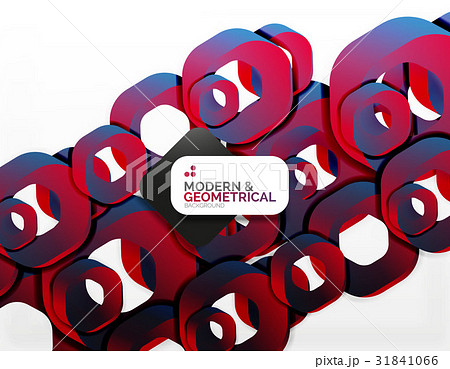 Geometric abstract background, cut chain shapes or Geometric abstract background, cut chain shapes or 31841066