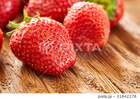 Close-up of the fresh red strawberries on the 31842276