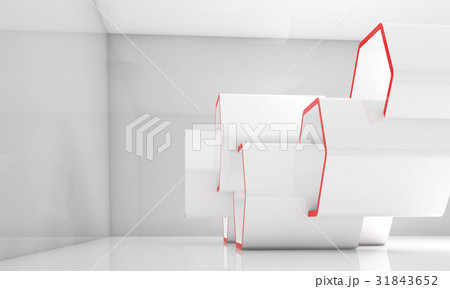 Honeycombs installation with red sections 3d 31843652