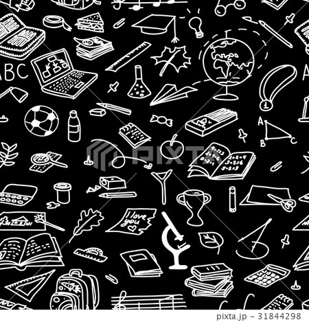 Chalk board style. back to school seamless pattern Chalk board style. back to school seamless pattern 31844298