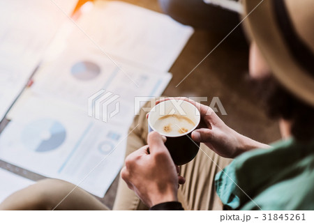 Male freelancer making coffee break 31845261