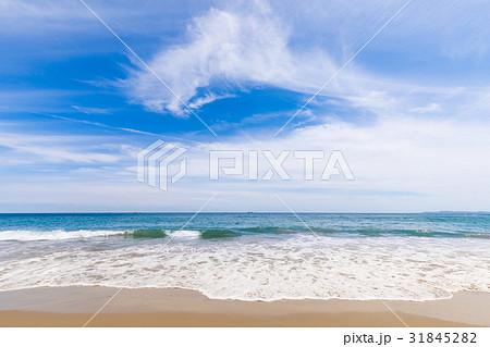 砂浜　青空　雲　海岸　恋路ヶ浜　[愛知県] 31845282