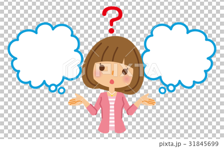 女性 選択 吹き出し 悩む 女性 選択 吹き出し 悩む 31845699