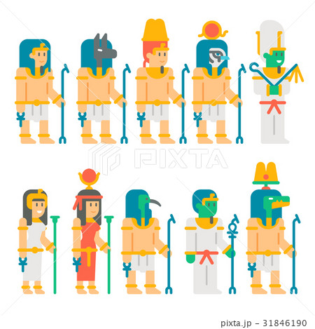 Ancient egyptian gods set cartoon design 31846190