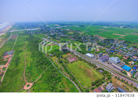 山武市蓮沼海浜公園付近を空撮 31847638