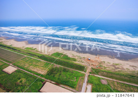 山武市蓮沼海浜公園付近を空撮 31847643