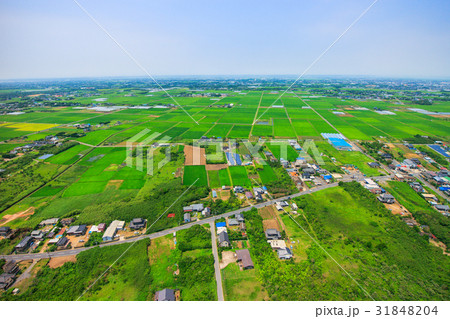千葉県旭市中谷里付近を空撮 千葉県旭市中谷里付近を空撮 31848204