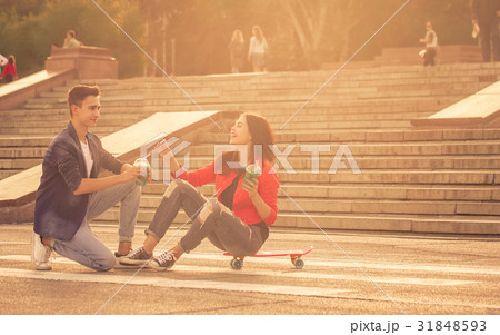 Enamored teenagers on a date Enamored teenagers on a date 31848593