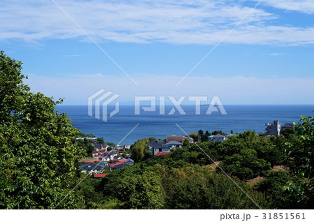 高台から見た湯河原の町と相模湾 31851561