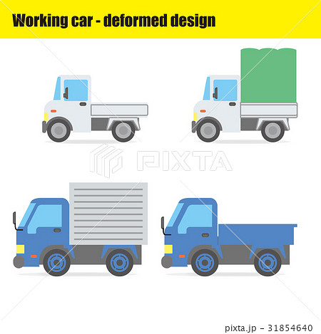 働く車のイラスト 軽トラック トラックのイラスト素材