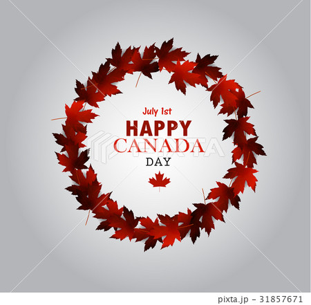 Leaf line Canada Day card in vector Leaf line Canada Day card in vector 31857671