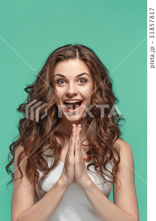 The young woman's portrait with happy emotions 31857817