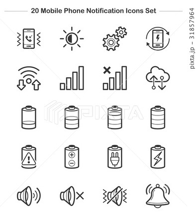 Mobile phone notification icons set. Line icon 31857964