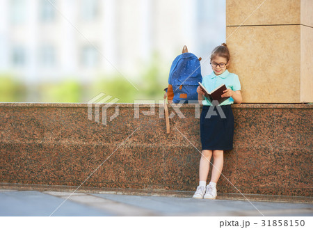 Girl with backpack Girl with backpack 31858150