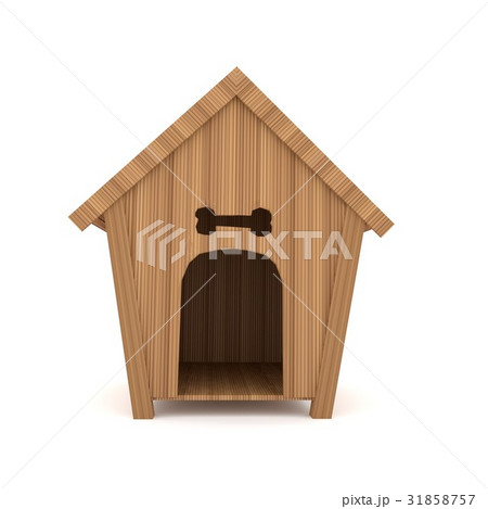 dog's house on isolated white in 3D rendering 31858757