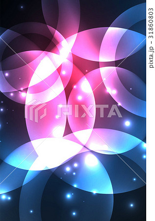 Glowing shiny overlapping circles composition on Glowing shiny overlapping circles composition on 31860803